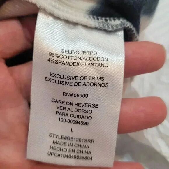 GB Giani Bernini Girl's Tan/Navy Cotton/Spandex Cropped Long Sleeve T-Shirt - Picture 5 of 9